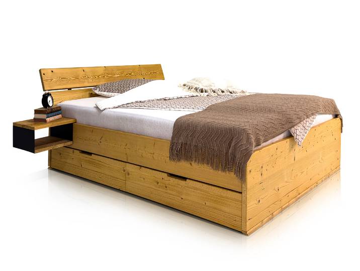 CHICO Stauraumbett mit Kopfteil, Material Massivholz