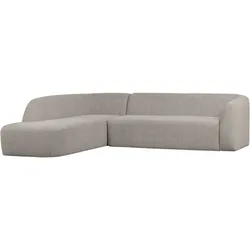 Ecksofa Sloping aus Chenille, modern und bequem, hellgrau, links, pflegeleicht und robust