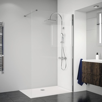 BREUER Raumdusche PANORAMA 1400x2000 mm Echtglas Klar hell chrom 3338005001041