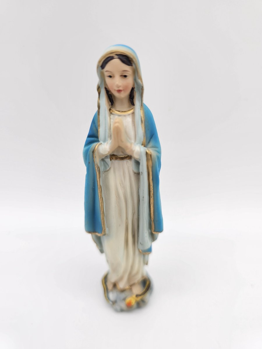 Religieus beeld Lourdes blauw van PabenSrl, hoogte: 11 cm, materiaal: polystone