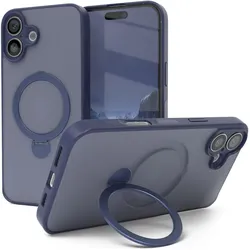 EAZY CASE Case MagSafe Rotation Ring für iPhone 16 Plus (Apple iPhone 16 Plus), Smartphone Hülle, Blau