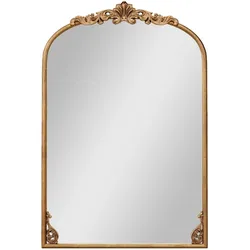 Helloshop26 - Vintage-Barock-Wandspiegel 90 x 61 cm mit eleganten Aufhängehaken aus goldfarbenem Harz