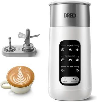 Dreo BaristaMaker Air Milk Frother, 8-in-1 Electric Frother, White