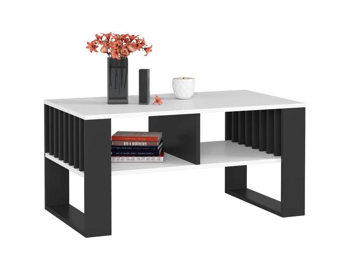 COUCHTISCH Weiß, Schwarz 45/92/53
