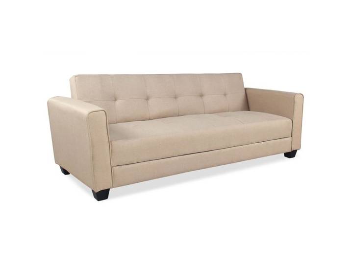 MOSAIKASA Canapé convertible 3 places Clayton Tissu Beige
