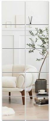 Inspired Living MirrorFlex Self Adhesive Mirror Sheets For DIY Wall Decor 15x15cm 10pcs