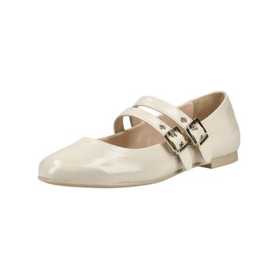 Riemchenballerina NERO GIARDINI "Nero Giardini Ballerinas Leder", Damen, Gr. 40, beige (creme), Leder, Schuhe Riemchenballerina