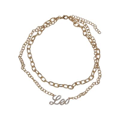 Halsreif URBAN CLASSICS "Urban Classics Unisex Diamond Zodiac Golden Necklace", gold (leo), Halsketten, Damen, onesize, Eisen Zink, Eisen, Zink