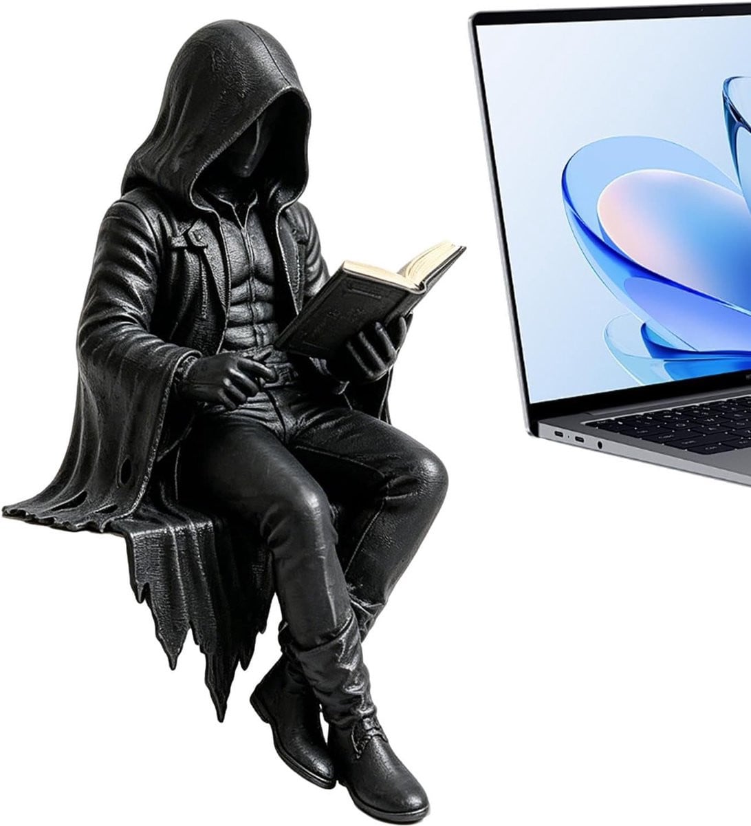 Gothic Beeldje Zwart - Handgeschilderde Fantasie Decoratie voor op Tafel