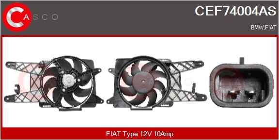 Casco Elektromotor, Kühlerlüfter Cef74004as Für Fiat