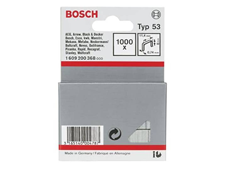 Bosch 1000x Agrafes à fil fin Longueur 8 mm
