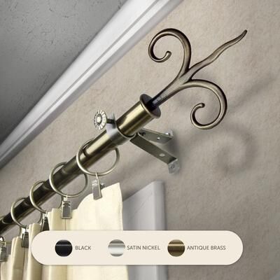InStyleDesign Vertex Adjustable Curtain Rod 13/16 inch dia