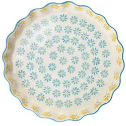 Tranquillo Quiche Form Floral, blau 22cm