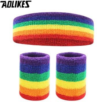 Inspire Essentials AOLIKES Sports Headband And Wristbands Moisture Wicking Sweatband Set For Running Gym Basketball And Fitness 21