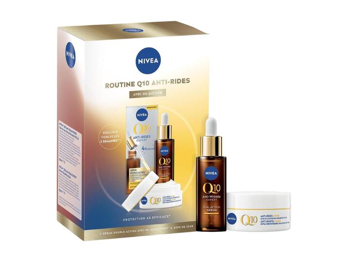 NIVEA Coffret Duo Visage Q10 Anti-Rides Expert Sérum Double Action + Soin Jour SPF30