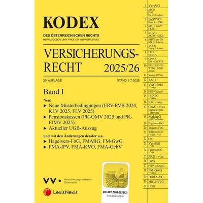 KODEX Versicherungsrecht Band I 2025/26 - inkl. App, Taschenbuch von , LexisNexis Verlag ARD ORAC GmbH, 978-3-7007-9160-7