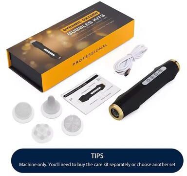 Uplift Essentials CO2 Oxygen Facial Bubble Pen Skin Care Device black A