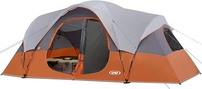 Campingzelt für 10 Personen, Familienzelte, Partys, Musik-Festivalzelt, groß, einfach aufzubauen, 5 große Netzfenster, doppellagig, 2 Zimmer, wasserdicht, wetterfest, 5,5 m x 2,7 m x 78 Zoll