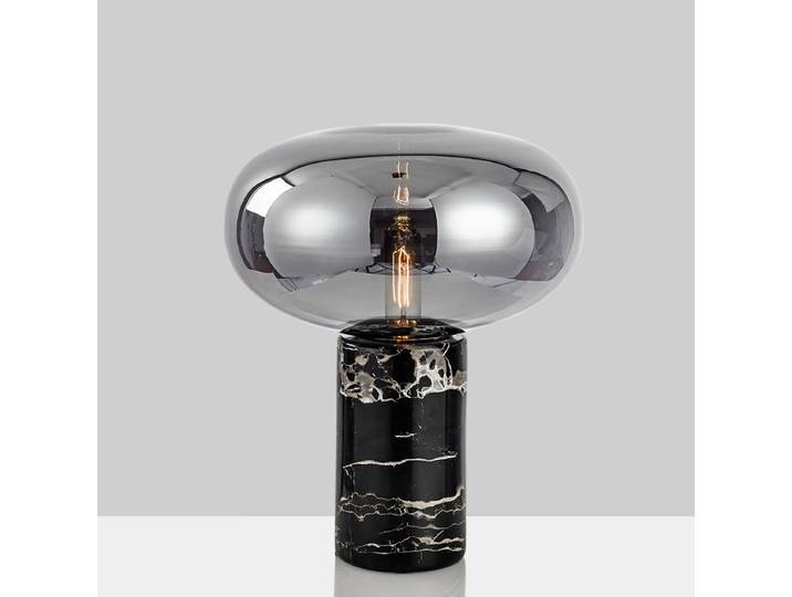 Lampe de table en marbre de luxe moderne fumée gris verre lampe de bureau design minimaliste postmoderne chambre salon bureau éclairage