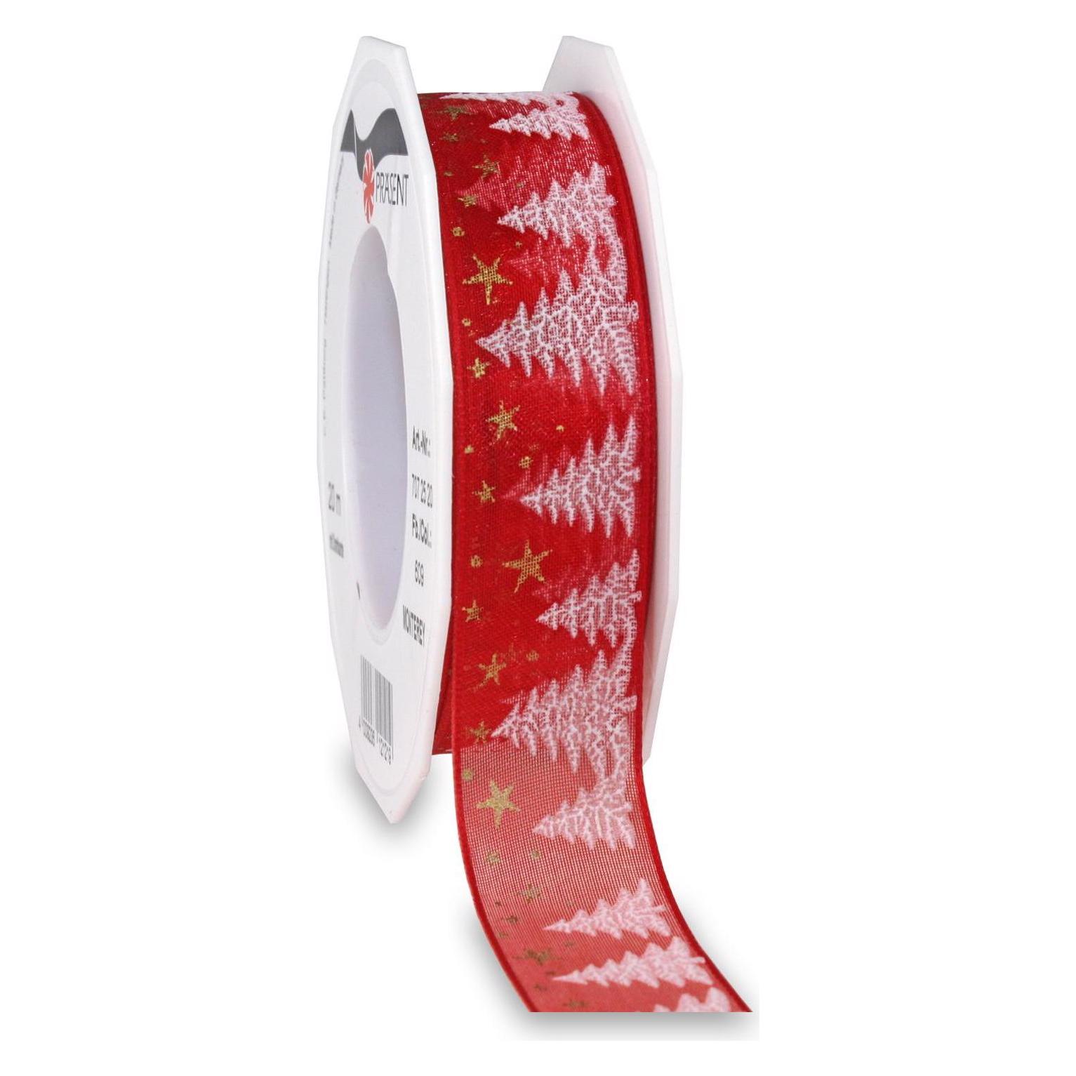 Pattberg Geschenkband Monterey 2.5 cm x 20 m, Rot (1x) (707 25 20 609)