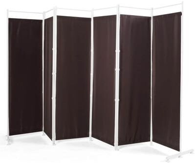 Costway 6-Panel Room Divider Folding Privacy Screen-Brown