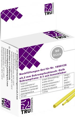 TRU COMPONENTS T1807CA007C Schrumpfschlauch mit Kleber Gelb 3.20mm 1mm Schrumpfrate:2:1 50St.