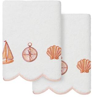 Authentic Hotel and Spa 100% Turkish Cotton SEA JOY Scallop Embellished Towel Collection