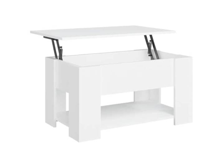HKLGBVCR Couchtisch, klappbar, Weiß, 79 x 49 x 41 cm, aus technischem Holz