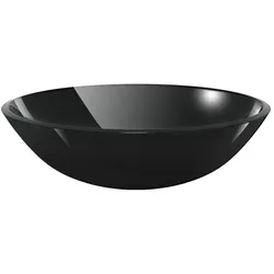 vidaXL Waschbecken Hartglas 42 cm schwarz