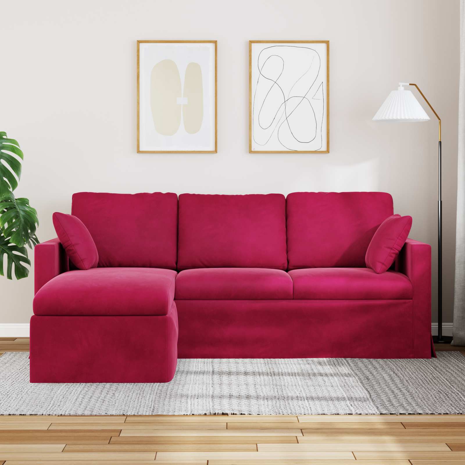 vidaXL Canapé Bordeaux 198 x 134 x 80 cm Velours