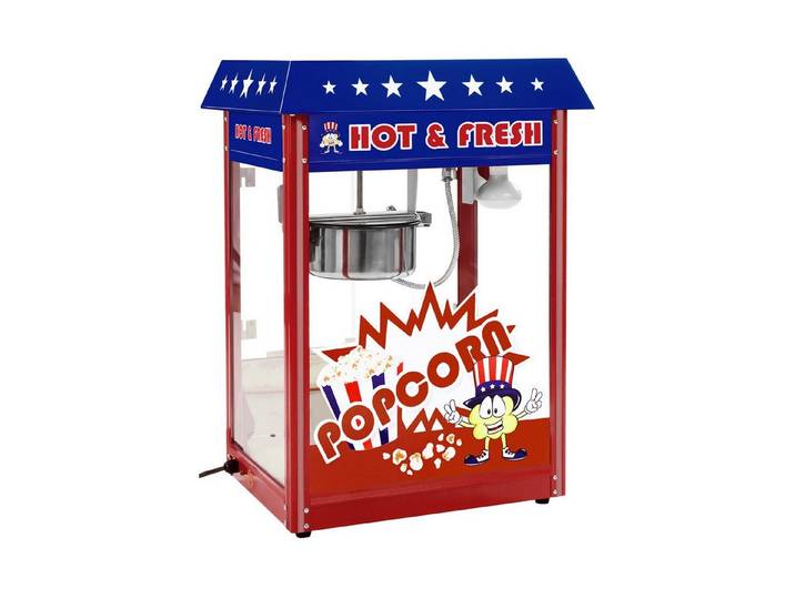 Royal Catering Popcornmaschine Popcornmaker 1500 W 5 kg/h rot Popcornautomat Teflon USA-Design