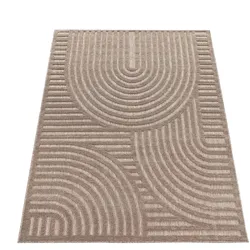 KADIMA DESIGN Teppich Kurzflor Struktur Wohnzimmer schmutzabweisend Beige Rechteckig 120x160 | 100% Polypropylen | Florhöhe: 10 mm | nicht waschbar