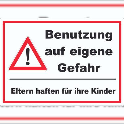 HB-Druck Benutzung auf eigene Gefahr Aufkleber A1 (594x841mm)