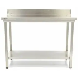 Maxima Tisch aus Edelstahl -80 x 70 cm - höhenverstellbar - mit Rückwand