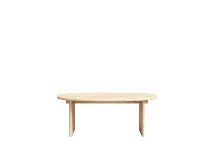 Table basse en sapin beige 102 cm