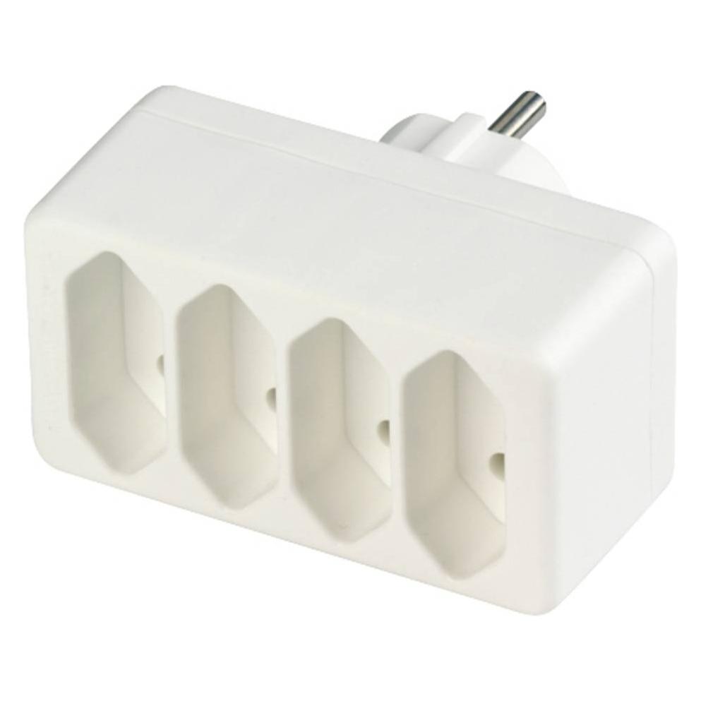 REV Übergangsstecker 4-fach Eurosteckdosen (CEE 7/3, CEE 7/4, 4x) (0512738777 WS)