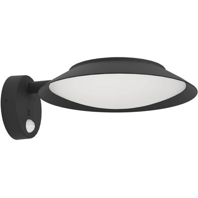 LED Solarleuchte EGLO "Cerrisi LED Wandlampe, Solarlampe, Bewegungsmelder, Kunststoff, IP44", schwarz, H:10,5cm L:25cm, Leuchten, Solarleuchte - L25 x H10,5 x AL30 cm - schwarz - 7W inkl.
