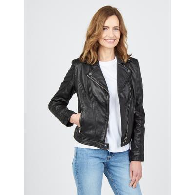Bikerjacke JCC "8167", Damen, Gr. 34, schwarz, Obermaterial: 100% Lammleder. Futter: 100% Polyester, mit Knopf, Jacken