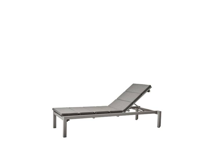 Cane-line Relax Sonnenliege Sunbrella Matt light Grey, inkl graues Kissen