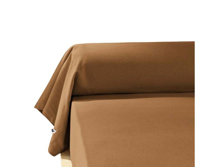 Taie de traversin flanelle caramel 140 cm