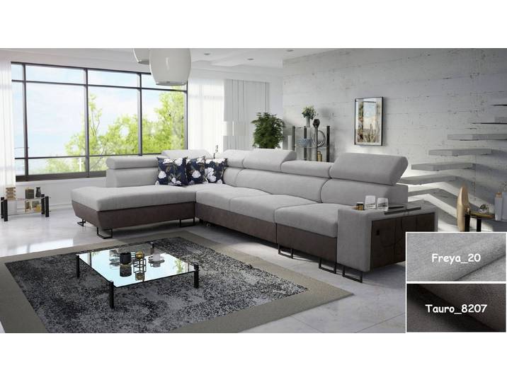 Möbel für Dich Ecksofa XXL Melody XI, mit USB-Ladestation, Ablagen, Bettfunktion und Stauraum