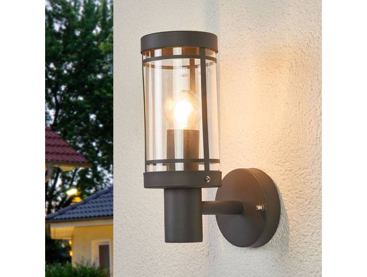Außenwandleuchte Djori Lindby, alu / grau / zink, Edelstahl, Modern
