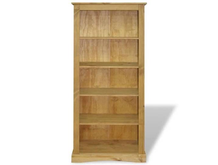 Bibliothèque - Corona Range - Pin Mexicain - 5 étagères - 81x29x170 cm - Charme Rustique