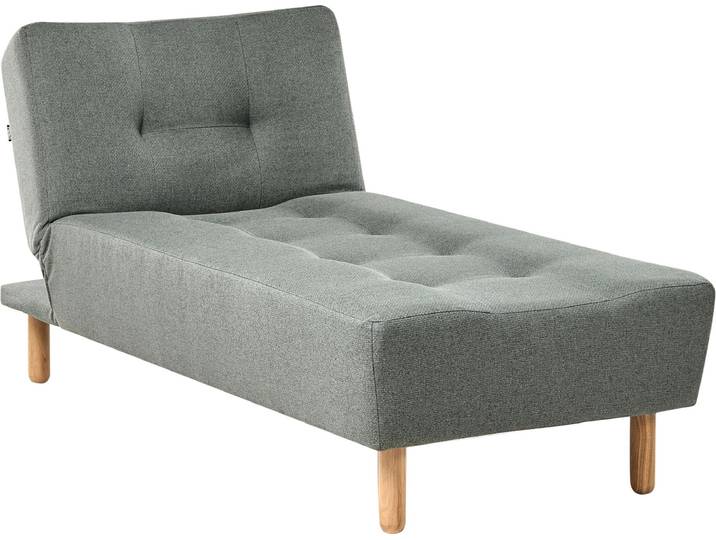 BELIANI Chaiselongue Universal Grün Stoffbezug Gesteppt mit Schlaffunktion Verstellbare Rückenlehne Holzfüße Retro-Design Wohnzimmer Ausstattung