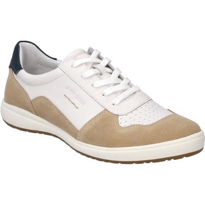 Sneaker JOSEF SEIBEL "Caren 49, weiss-beige", Damen, Gr. 39, weiß (weiß, beige), Obermaterial: 100% Rindsleder Leather cow., Schuhe Sneaker