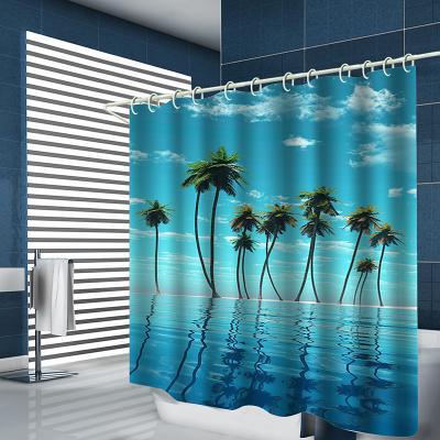 LightInthebox Sea Water Plant Landscape Printing With Hook Shower Curtain Modern Polyester Machining Waterproof Bathroom