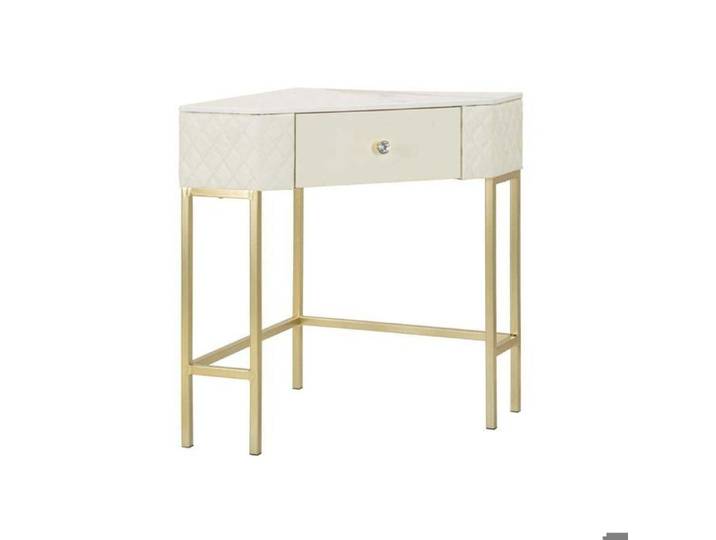Console d'angle effet matelassé Sharon 84.5 x 60 x 77 cm