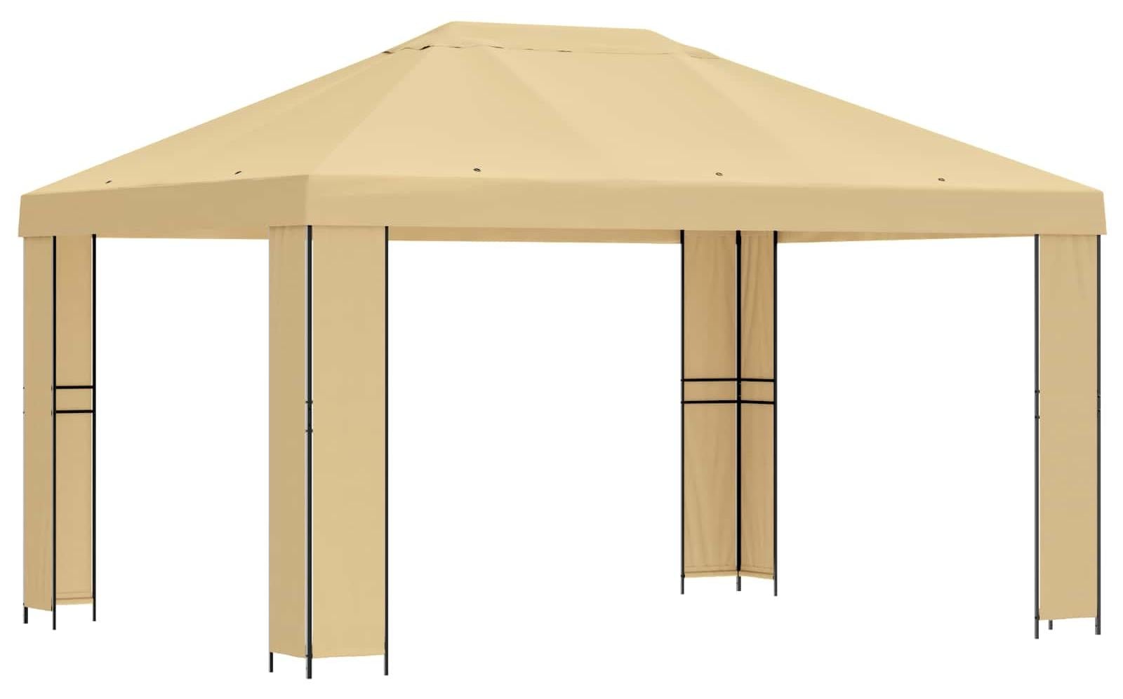 vidaXL Pavillon crème kleur, 4 x 3 meter, polyester en staal