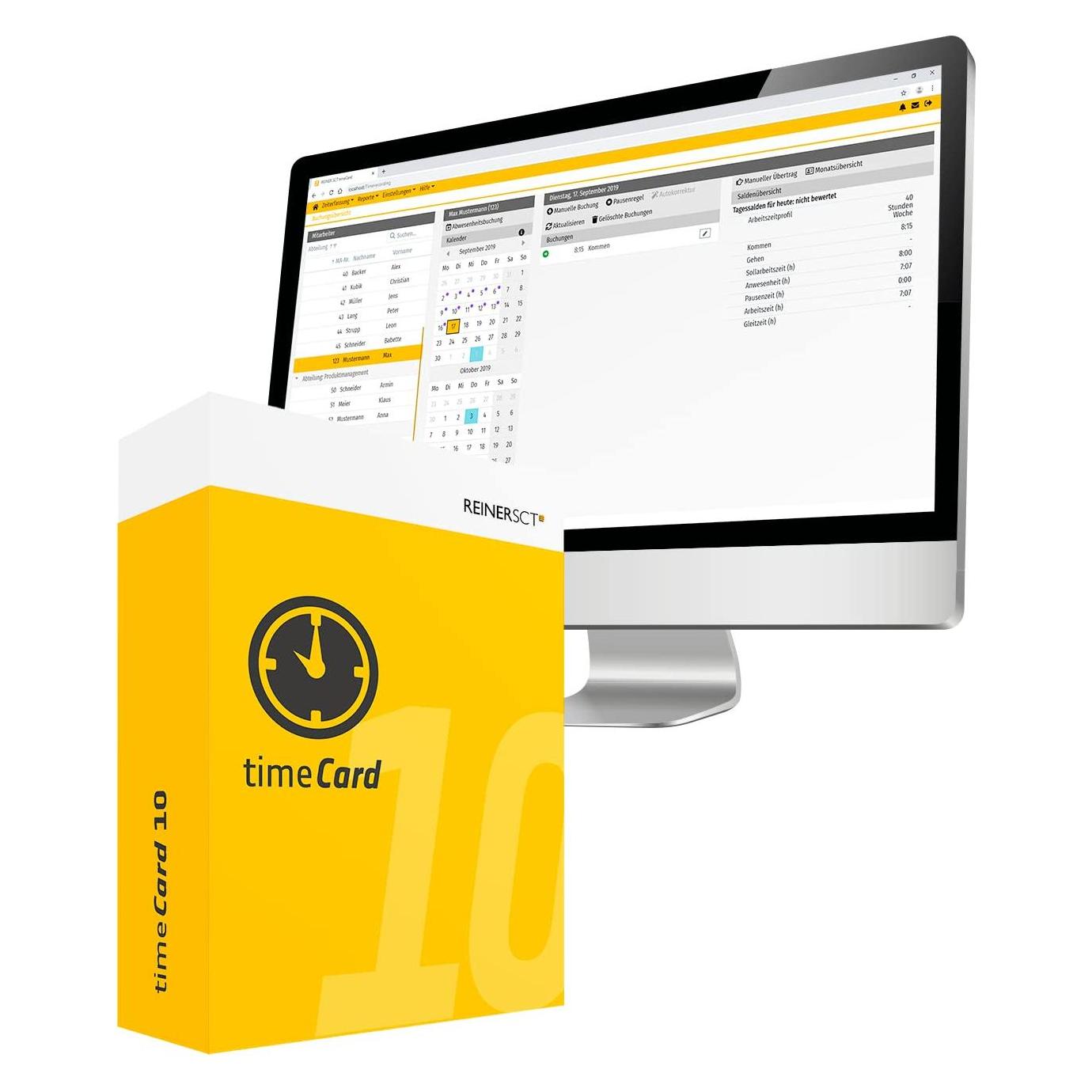 ReinerSCT Zeiterfassung Mitarbeiterlizenz timeCard 10 1 Jahr für 100u (2749651-305)