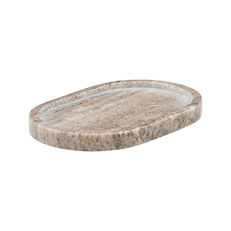 Meraki ovaal dienblad beige B: 12,5 cm, D: 19,5 cm
